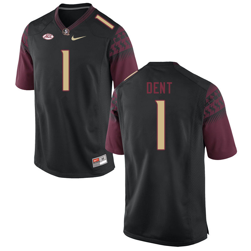 Men #1 Akeem Dent Florida State Seminoles College Football Jerseys Stitched-Black - Click Image to Close